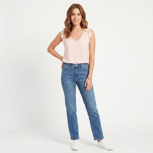 LC Ruffle Top Women M Blush Pink Sleeveless Feminine Lightweight Blouse